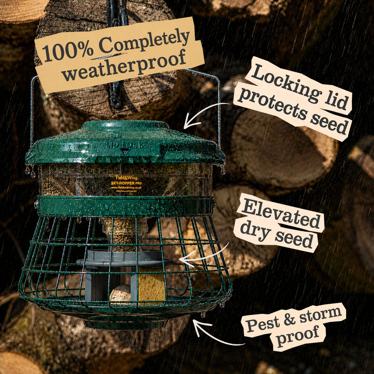 fully weather proof bird feeder heavy duty