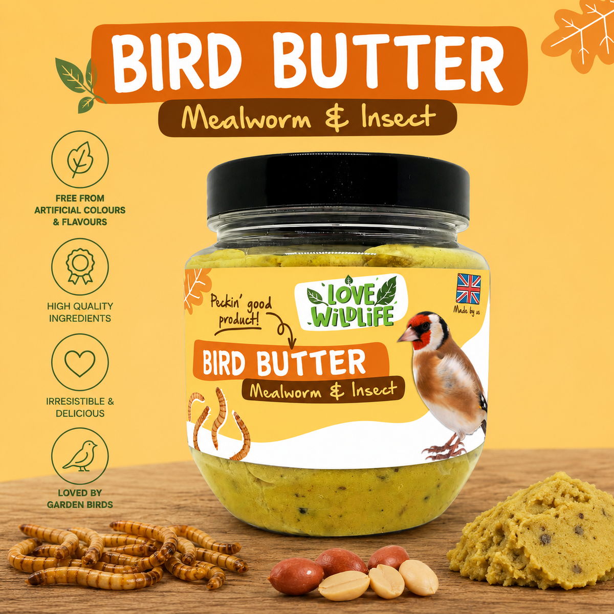 High-Energy Mealworm & Insect Suet Bird Butter