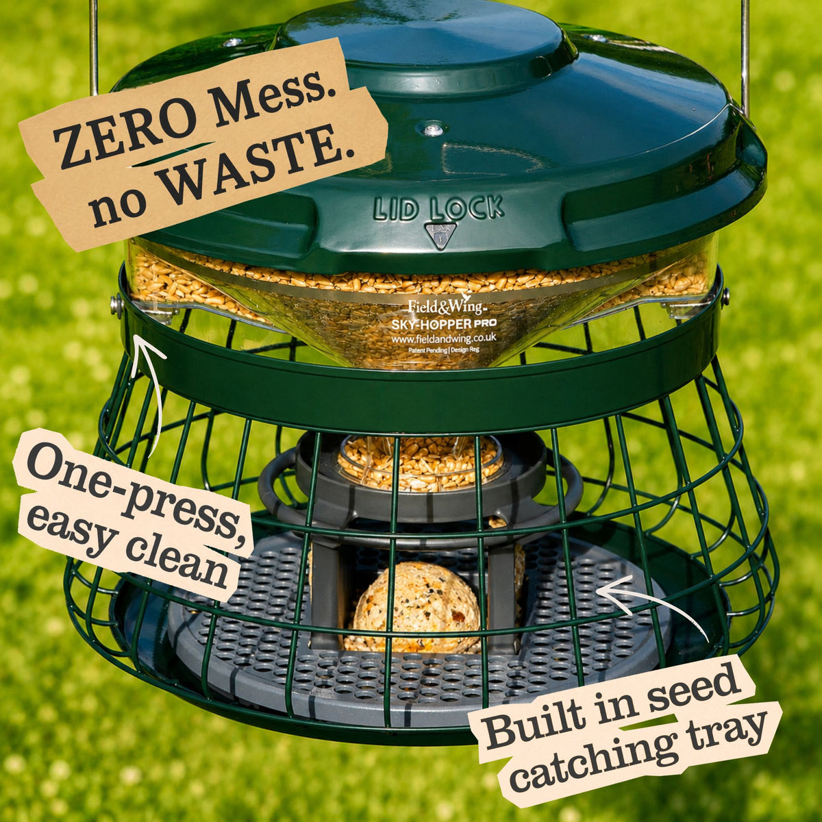 no mess bird feeder with built in seed catcher