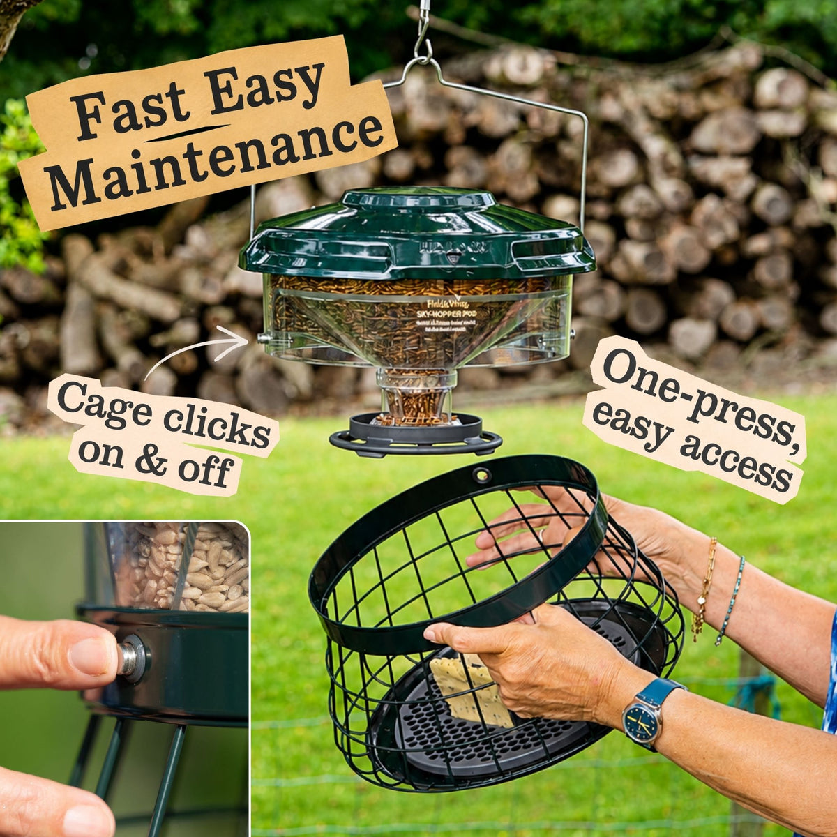 easy clean bird feeder no tools no adjustments